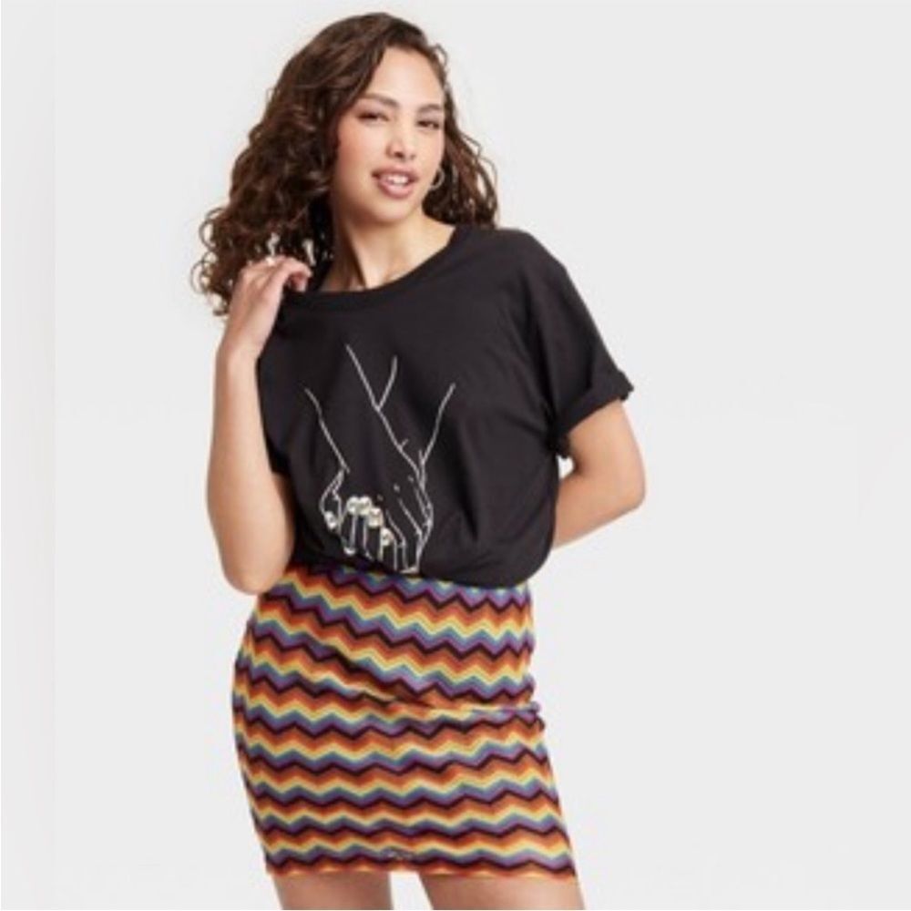 Pride Adult Knitted Bodycon Skirt Chevron print XL
